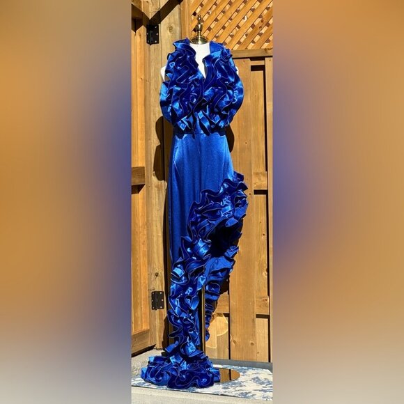 🆕 BRONX & BANCO 🧿 NWOT Aurora Cobalt Blue Gown, Sz XL / US 10 - Picture 7 of 16